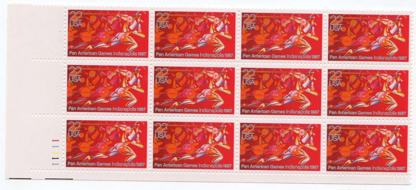 Scott #2247 Pan-American Games Plate Block of 12 Stamps - MNH