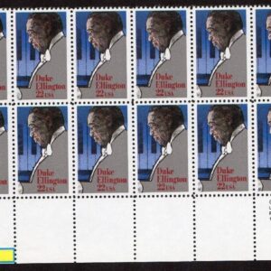 Scott #2211 Duke Ellington (Black Heritage) 22¢ Plate Block of 20 Stamps MNH LL
