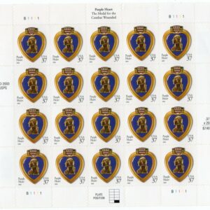 Scott #3784 Purple Heart Sheet of 20 Stamps - MNH