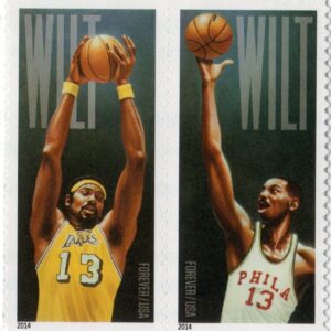 Scott #4951 Wilt Chamberlain Pair of Forever Stamps - MNH Lakers 1st