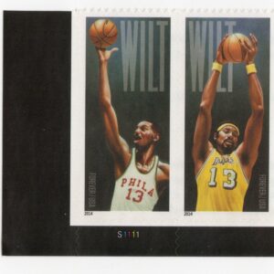 Scott #4951 Wilt Chamberlain Plate # Pair of Forever Stamps - MNH