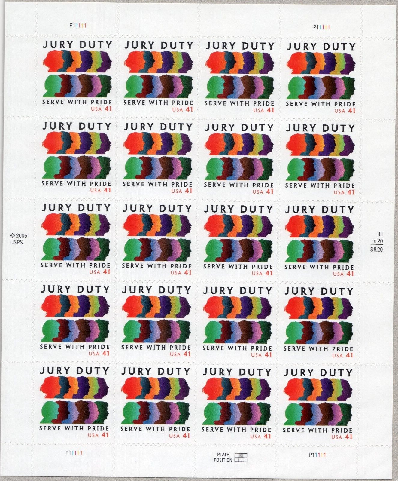 Scott #4200 Jury Duty Sheet of 20 Stamps - MNH