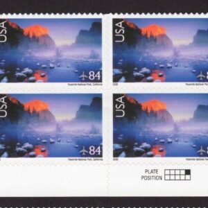 Scott #c141 Yosemite National Park Plate Block of 8 Air Mail 84¢ Stamps - MNH