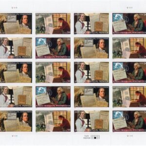 Scott #4024a (4021-24) Ben Franklin Sheet of 20 Stamps - MNH