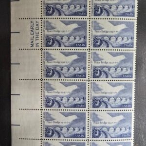 Scott #1721 Peace Branch & Dove 13c Plate Block of 20 MH