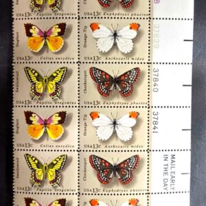 Scott #1715a Butterfly Issue Plate Block of 20 MH