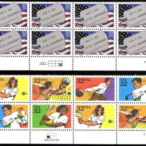 Scott #2965a-2966 POW-MIA & Recreational Sports Plate Block of 8 Stamps - MNH