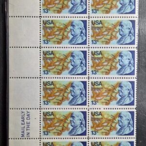 Scott #1690 Franklin & Map of North America 1776 Plate Block of 20 MNH