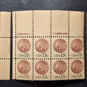 Scott #1734 Indian Head Plate Block 4, Block 4 + Block 8 MNH