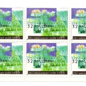 Scott #2980 19th Amendment (Woman's Rights) Plate Block of 10 Stamps MNH Bottom
