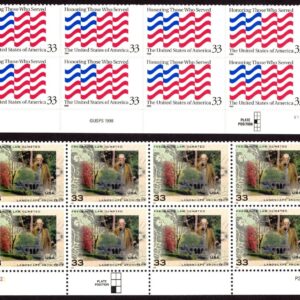 Scott #3331-3338 Honoring Those Who Served Olmsted Plate Block of 8 Stamps - MNH