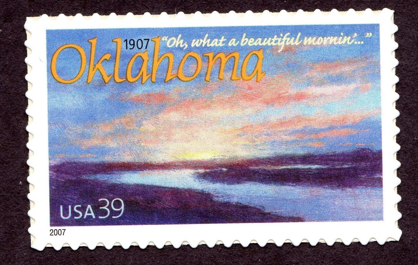 Scott #4121 — 39¢ Oklahoma "not Arizona" Single Stamp - MNH