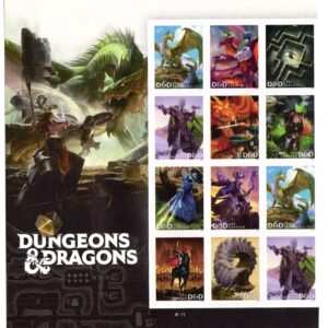 Scott #5909 Dungeons & Dragons Plate Block of 12 Forever Stamps - MNH UV
