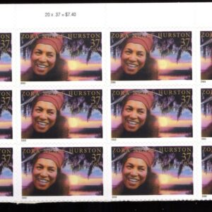 Scott #3748 Zora Neale Hurston (Black Heritage) Plate Block of 12 Stamps MNH Top