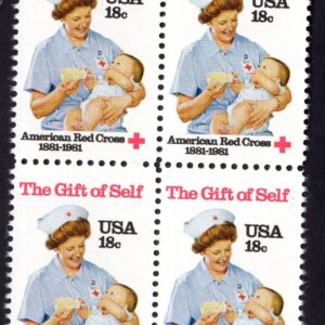 Scott #1910 Gift of Self (Red Cross) Block of 4 Stamps - MNH