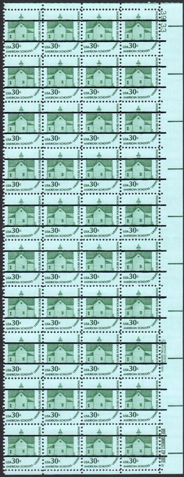 Scott #1606 Morris School Precancel Plate Block of 40 Stamps - MNH P#39133