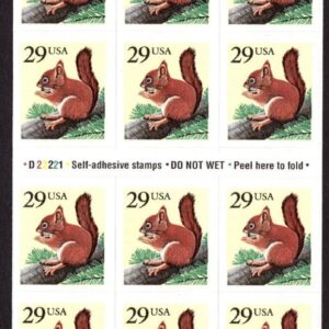 Scott #2489a Squirrel Booklet of 18 Stamps - MNH P#D22221