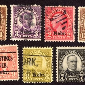 Scott #669-679 Nebraska Overprint Single Stamps - Used