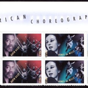 Scott #3843a (3840-3843) American Choreographers Title Block of 8 Stamps - MNH