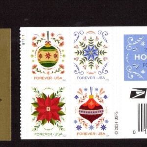 Scott #5940-5944a-5945 Madonna Ornaments Hanukkah Plate # Block of 4 Stamps MNH