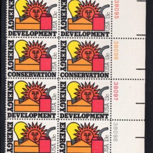 Scott #1724a (1723-24) Energy Conservation Plate Block of 12 Stamps - MNH UR