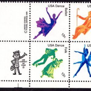 Scott #1752a American Dance (Ballet) Zip Block of 4 Stamps - MNH LL