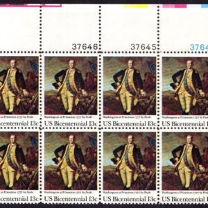 Scott #1704 Washington at Princeton by Peale Plate Block of 16 Stamps - MNH UR