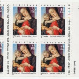 Scott #3355a 33¢ Madonna & Child (Vivarini) Booklet of 8 Stamps - MNH P#B3333