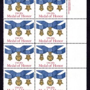 Scott #2045 Medal of Honor Plate Block of 16 Stamps - MNH LR P#2122-3