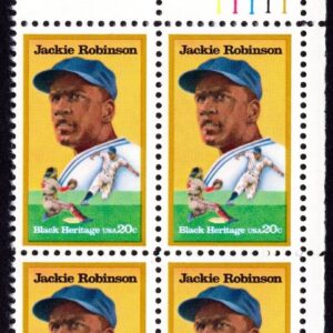 Scott #2016 Jackie Robinson (Black Heritage) 20¢ Plate Block of 4 Stamps MNH UR