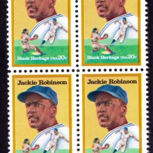 Scott #2016 Jackie Robinson (Black Heritage) 20¢ Block of 4 Stamps - MNH