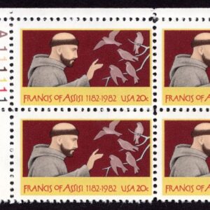 Scott #2023 St. Francis of Assisi Plate Block of 4 Stamps - MNH UL