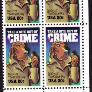 Scott #2102 McGruff CrimeDog Plate Block of 4 Stamps - MNH LR