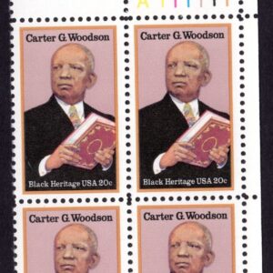 Scott #2073 Carter G. Woodson (Black Heritage) Plate Block of 4 Stamps - MNH UR