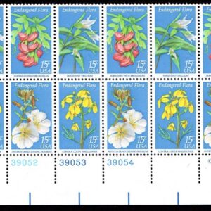 Scott #1786a (1783-86) Endangered Flora Plate Block of 20 Stamps - MNH LL