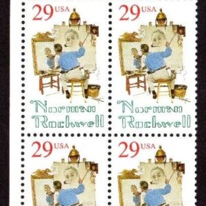 Scott #2839 29¢ Norman Rockwell Plate Block of 10 Stamps - MNH Left
