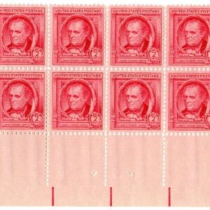 Scott #860 James Fenimore Cooper Plate Block of 20 Stamps - MNH P#22479