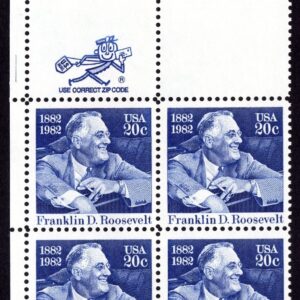 Scott #1950 Franlkin D. Roosevelt Zip Block of 4 Stamps - MNH