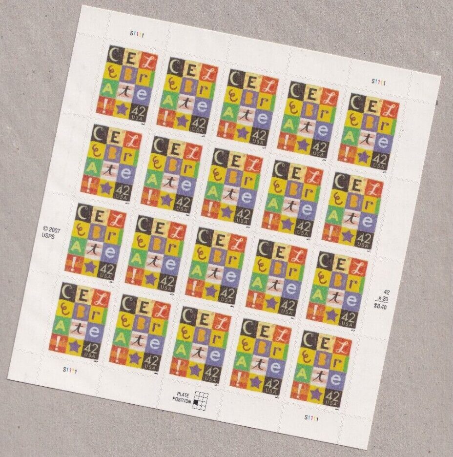 Scott #4335 Celebrate Block Letters Sheet of 20 Stamps - MNH