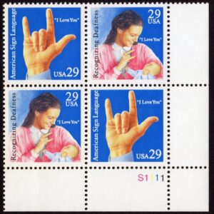 Scott #2784a (2783-84) Sign Language Plate Block of 4 Stamps - MNH