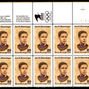 Scott #2567 Jan Matzeliger Black Heritage Plate Block of 10 Stamps - MNH
