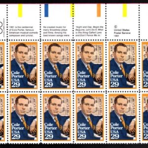 Scott #2550 Cole Porter (Black Heritage) Plate Block of 20 Stamps - MNH