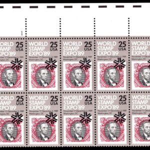 Scott #2410 World Stamp Expo Plate Block of 14 Stamps - MNH UL