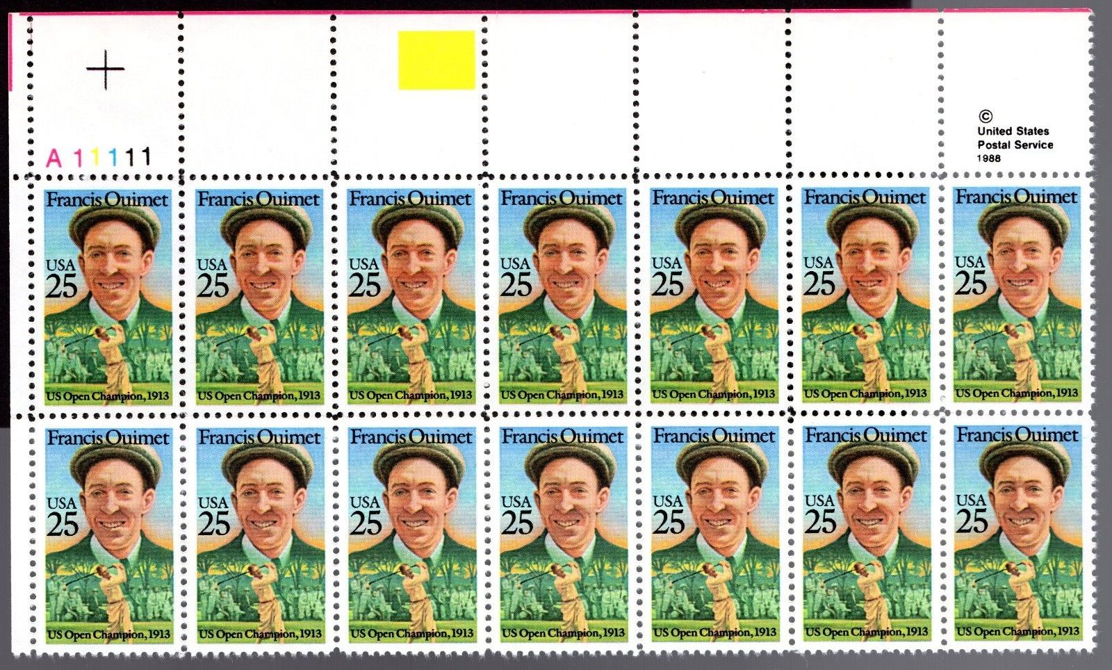 Scott #2377 Francis Ouimet Plate Block of 14 Stamps - MNH