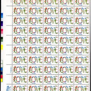 Scott #1951 Love Flowers Sheet of 50 Stamps - MNH P#11111 UL