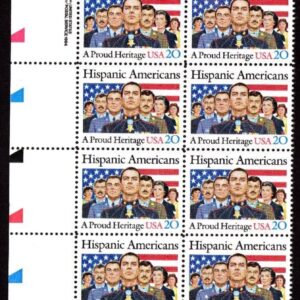 Scott #2103 Hispanic Americans Plate Block of 20 Stamps - MNH LL