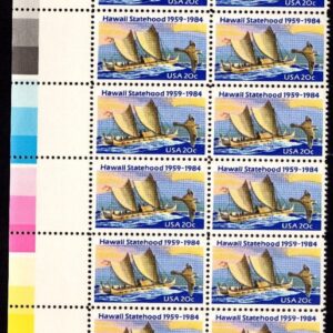 Scott #2080 Hawaii Plate Block of 16 Stamps - MNH LL
