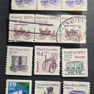 Scott #2225 coil of 3 MNH, #1907 coil of 3 used, #1897,1897a,2253,2256,2259 MNH