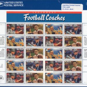 Scott #3146a Football Coaches (Bear Bryant) Sheet of 20 Stamps - Sealed Blue