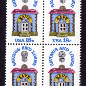 Scott #1911 Savings & Loan Block of 4 Stamps - MNH